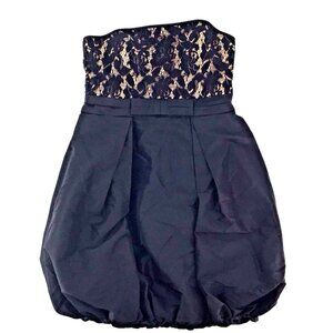 Maggy London Black Lace Strapless Bubble Dress Size 12